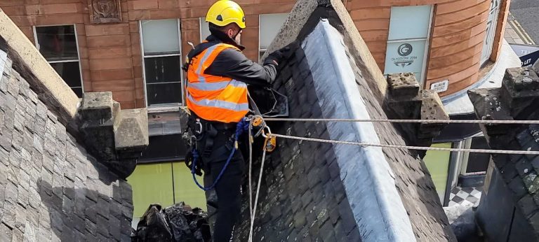 Repointing Skews in Glasgow using Rope Access
