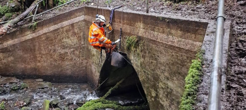 rope access bridge inspection work in Ayrshire