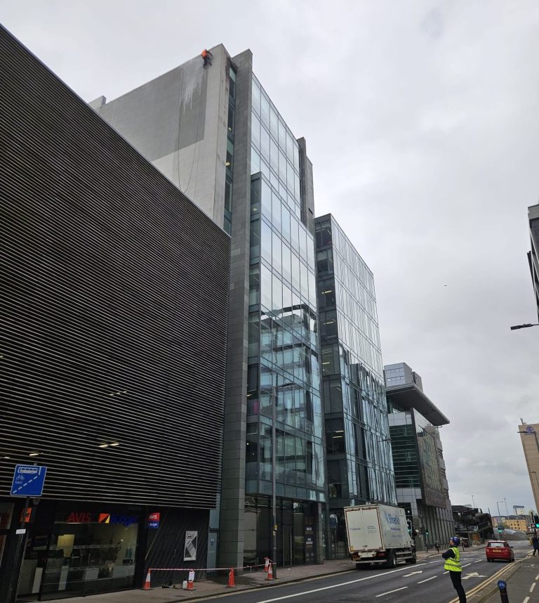Glasgow building repairs by our rope access team