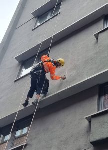 intrusive fire inspection and render repairs