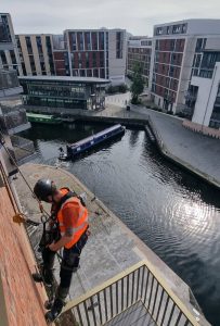 rope access work to install lightning protection system in Edinburgh